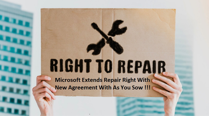Microsoft Extends Repair Right